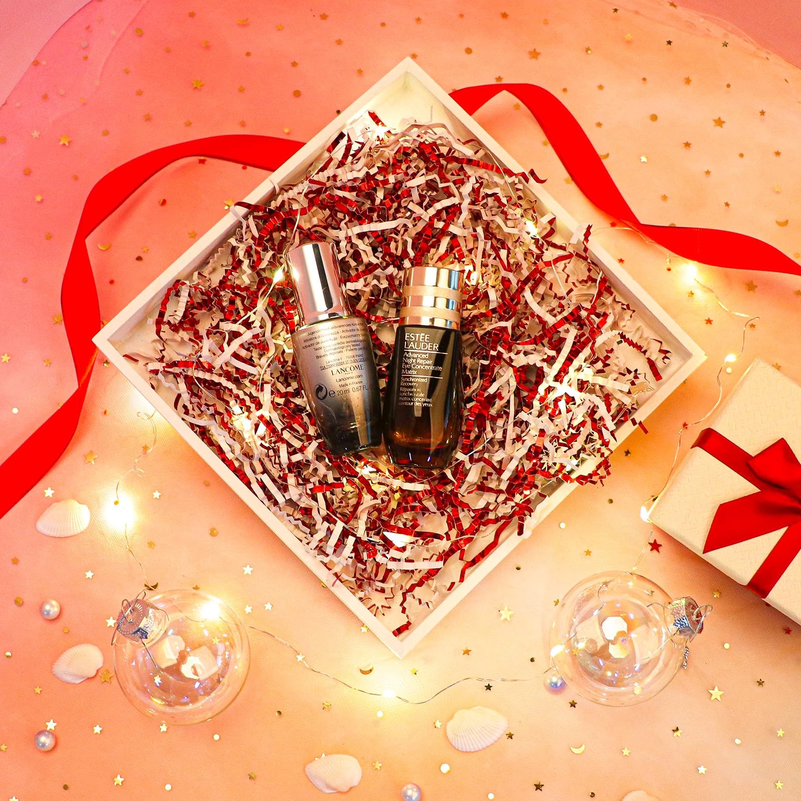 150 Grams Red White Crinkle Cut Paper Shred Filler, Metallic Gift Boxes Wrap gallery
