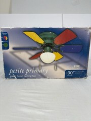 Restore & Restyle Petite Primary 30″ Multi-Color Ceiling Fan Green Finish New