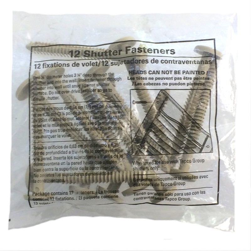 12 Shutter Fasteners 3'', Beige Paintable, Press & lock, 12/Pack gallery