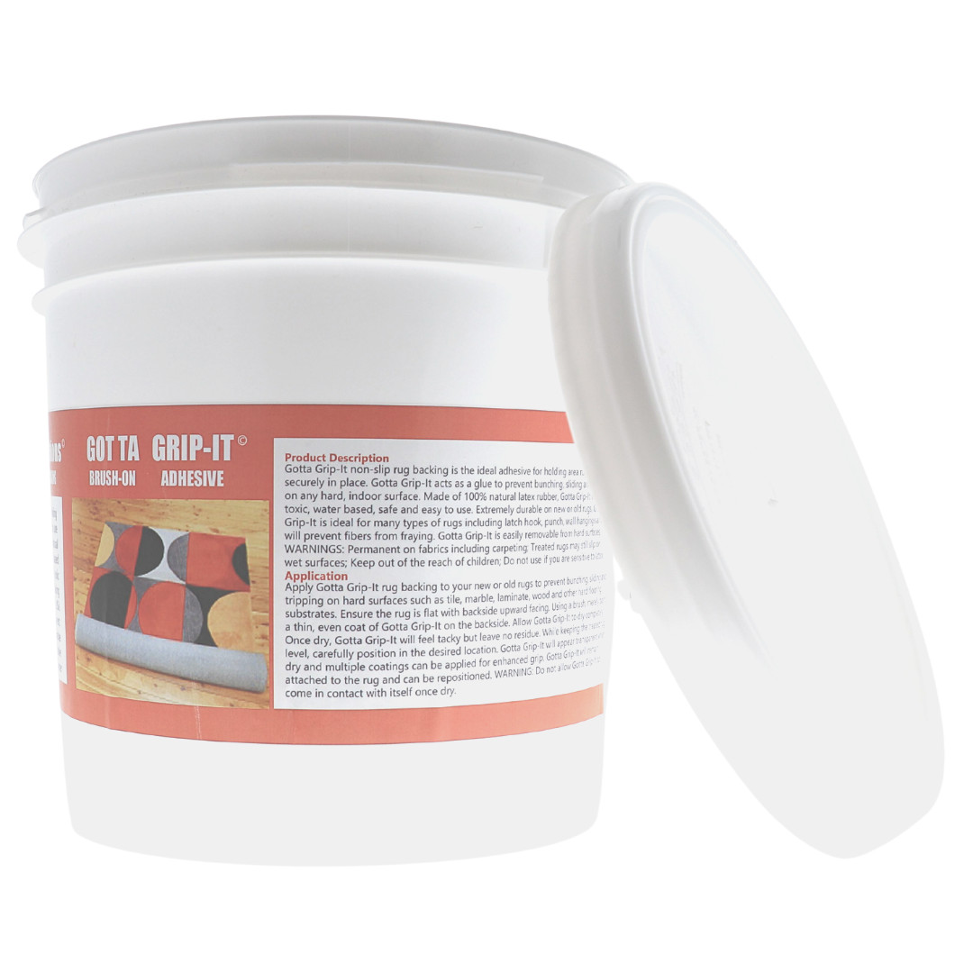 Gotta Grip-It Non-Slip Rug Fixative Gum, Easy to Use, Machine Washable 1 GALLON gallery