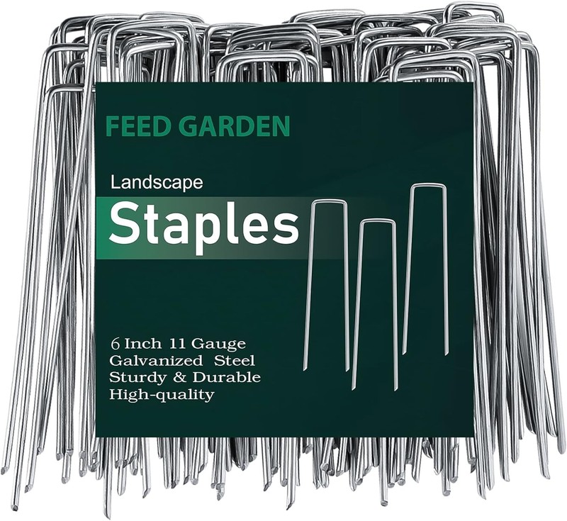 6 Inch Anti-Rust Galvanized Landscape Staples - 25 Pack Heavy-Duty Stakes gallery