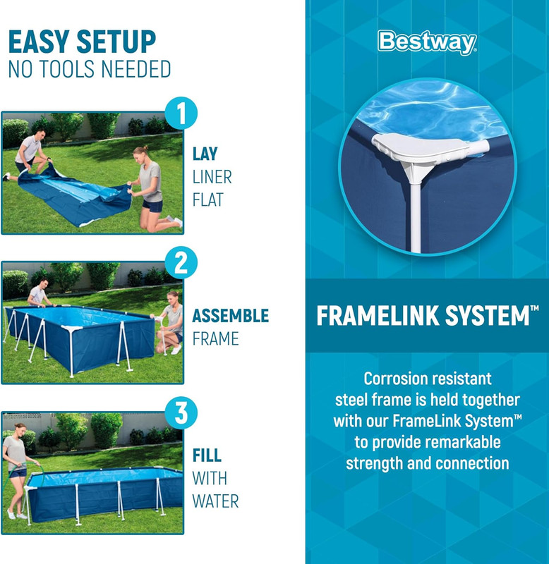 Steel Pro 13 Foot X 32 Inch Rectangular above Ground Outdoor Pool Steel Framed V gallery