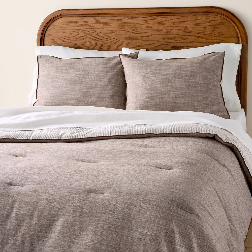 3pc Full/Queen Reversible Comforter Set Brown - Hearth & Hand with Magnolia