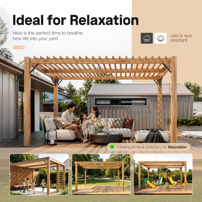 8 Pcs Heavy Duty 45 Degree Angle Support Bracket Pergola Kit for 4''x4'' Wood gallery
