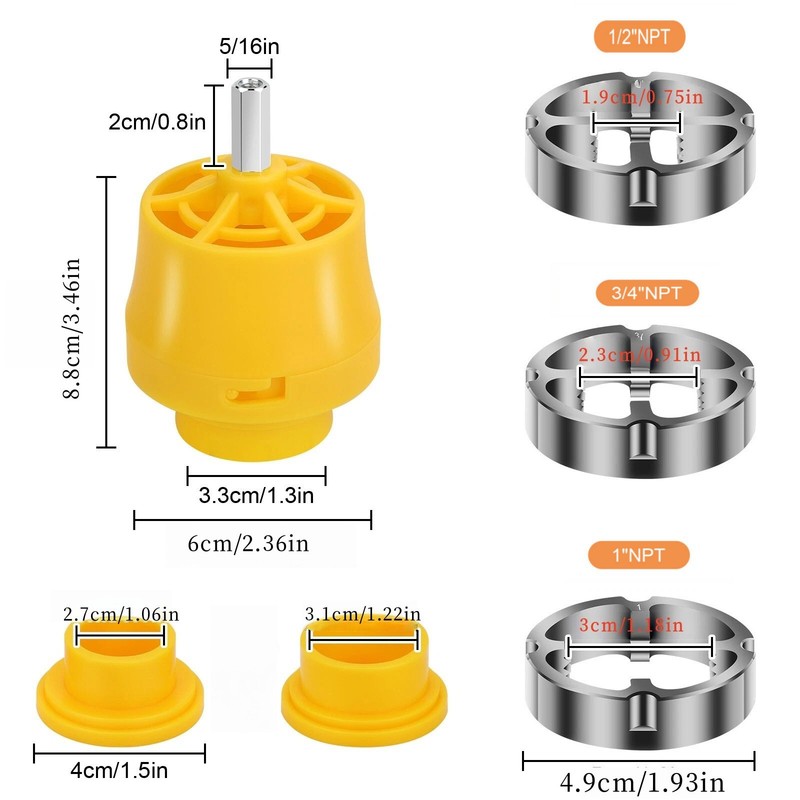 High Quality PVC Thread Maker Tool Pipe Threader with 3 Dies for Electric Drill gallery