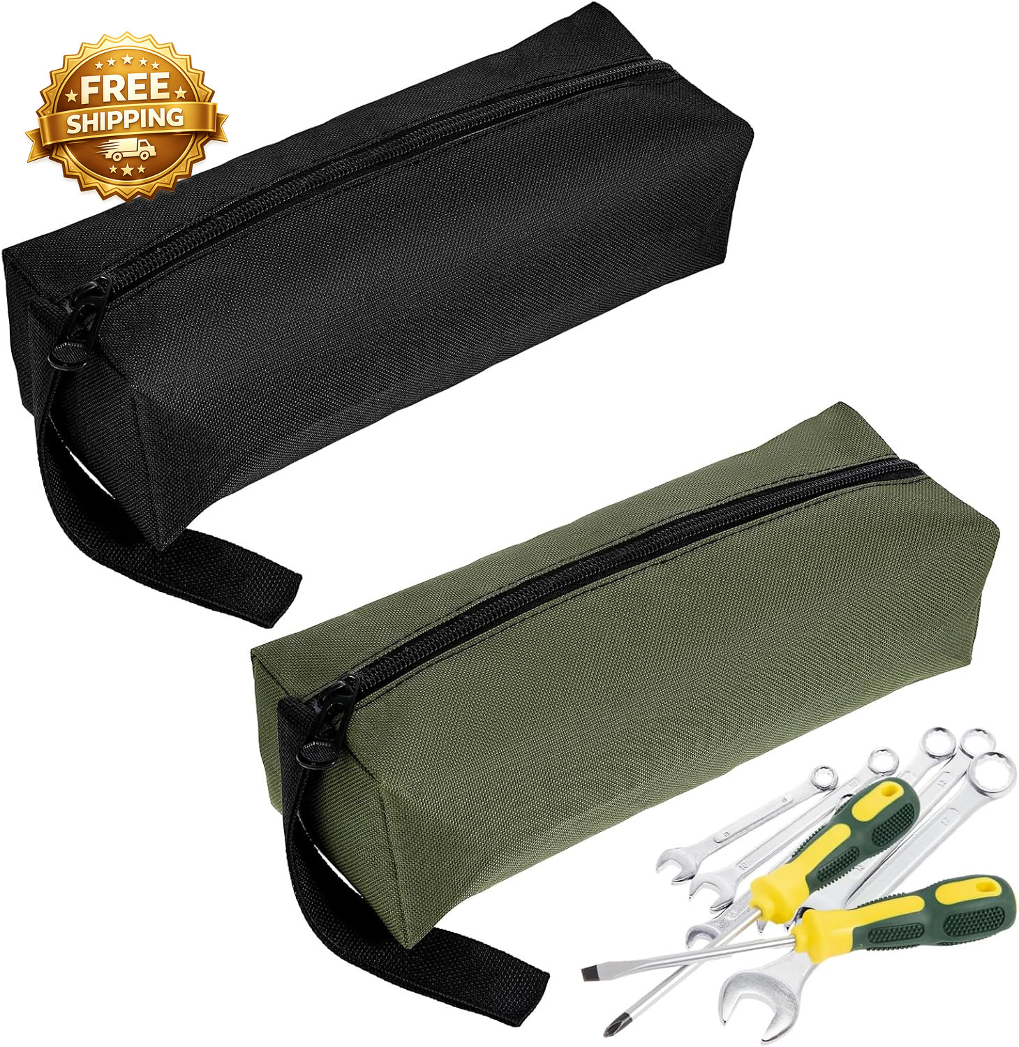 2 Pack Canvas Tool Pouch with Zipper Tool Pouch Bag Multi-Purpose Small Zipper gallery