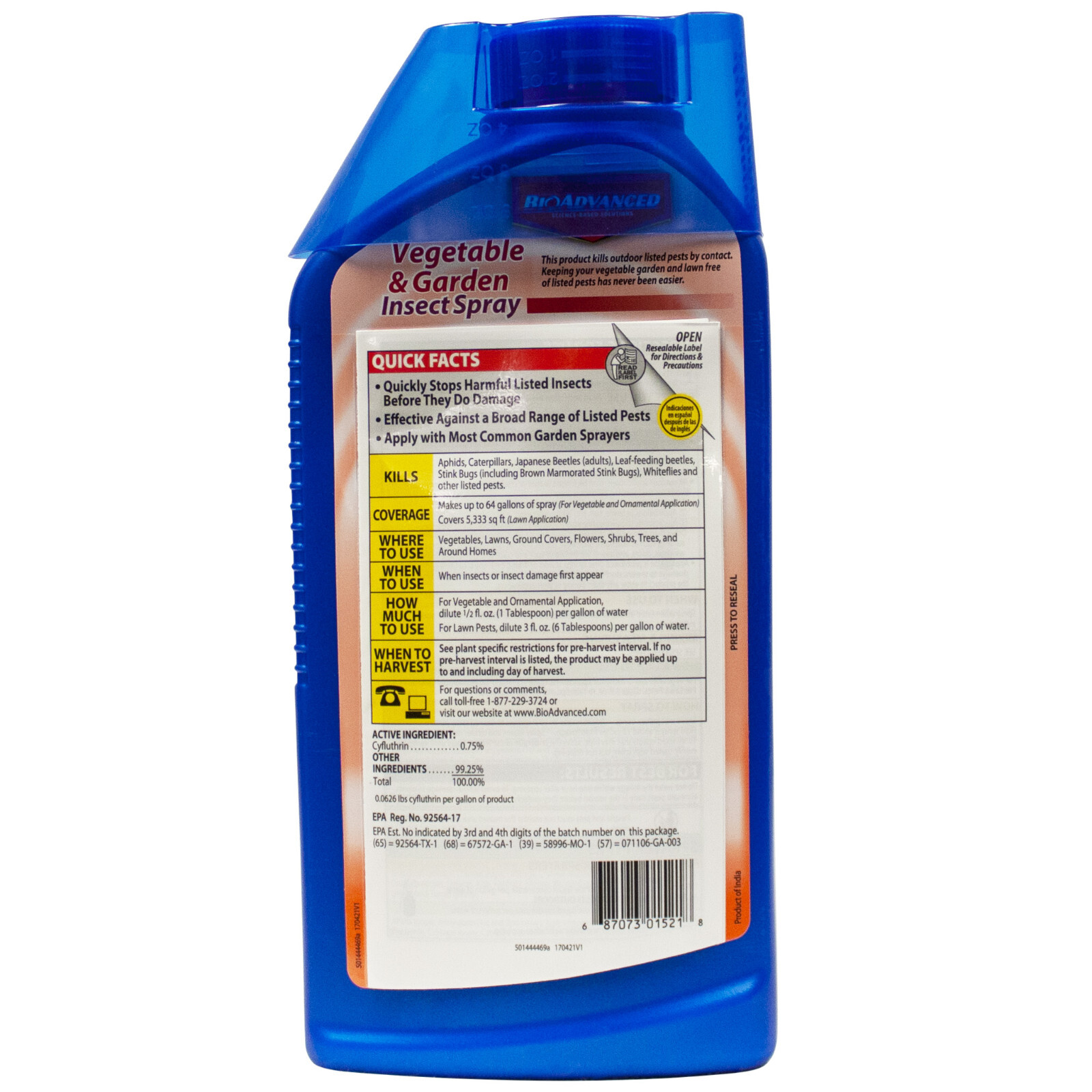 Vegetable Garden and Lawn Insect Spray Concentrate 32 oz. ( makes 64 gallons ) gallery
