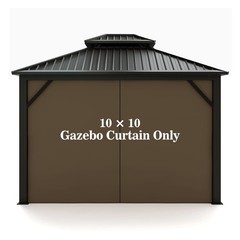 Gazebo Universal Replacement Privacy Curtain – Hugline 10′ x 10×10, Brown