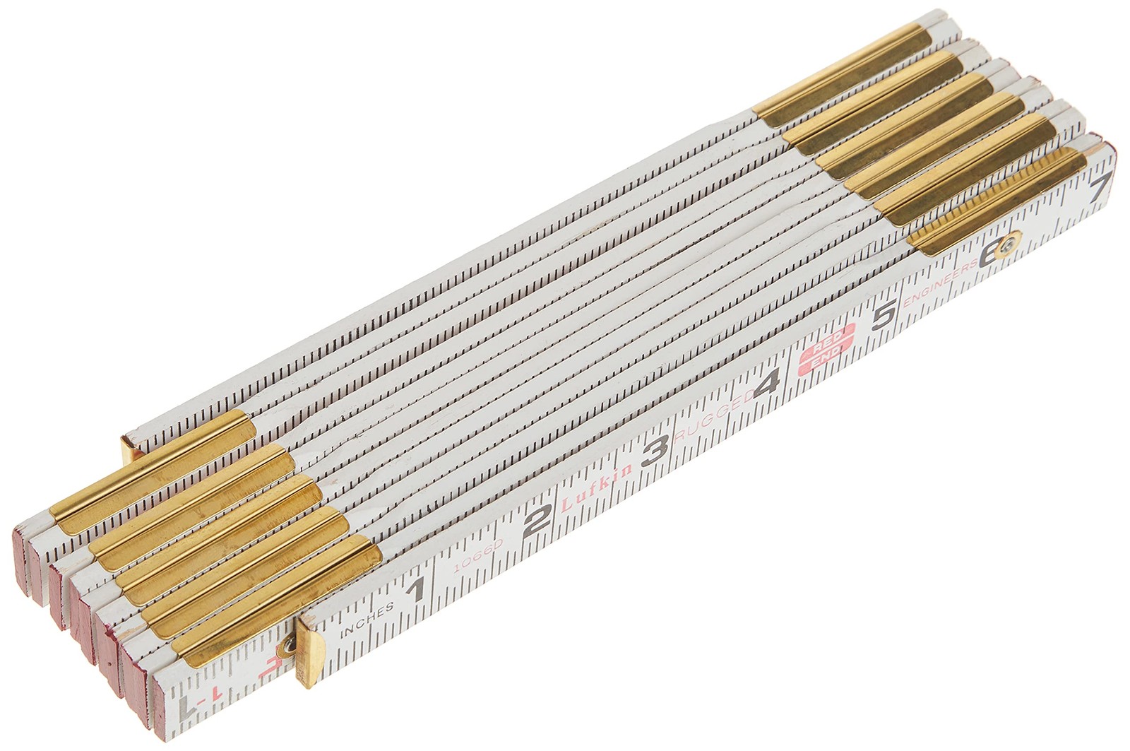 Crescent 5/8" X 6' Red End® Engineer's Scale Wood Rule - 1066DN , White gallery