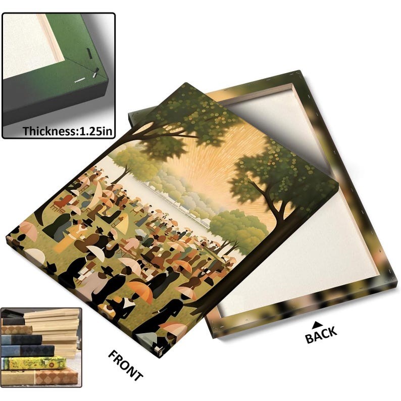 Juneteenth Celebration Canvas Wall Art: African American Retro Park Artwork gallery
