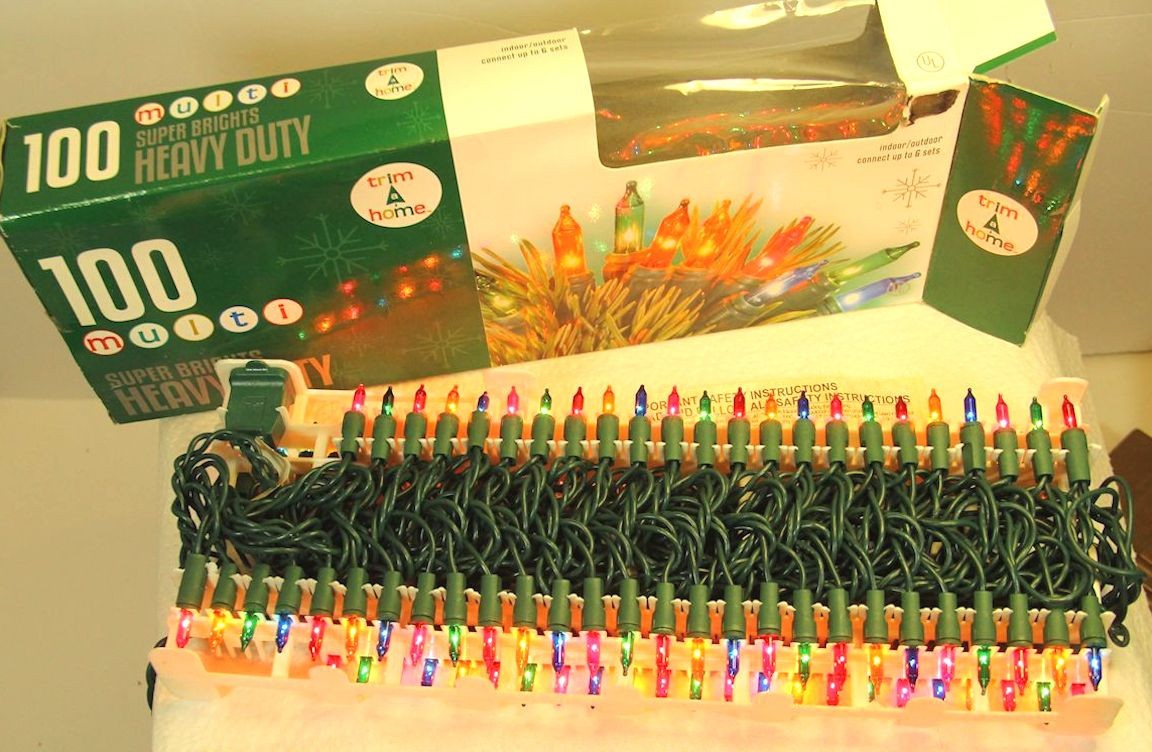 2 String Sets ~ Each 43 Ft w/ 100 Superbright Multi Christmas Lights TRIM-A-HOME gallery