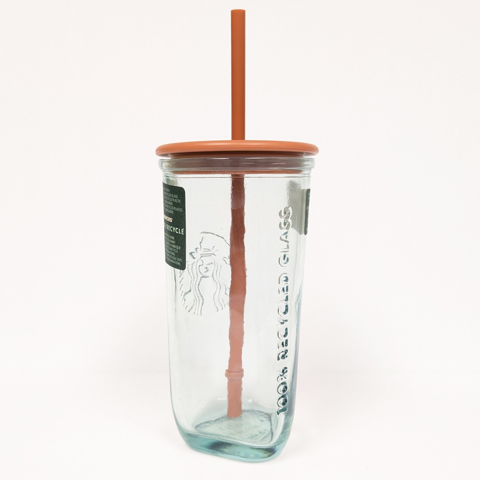 Starbucks Recycled Glass Triangle Bottom Cold Cup Tumbler, 16 oz, Grande Brown gallery