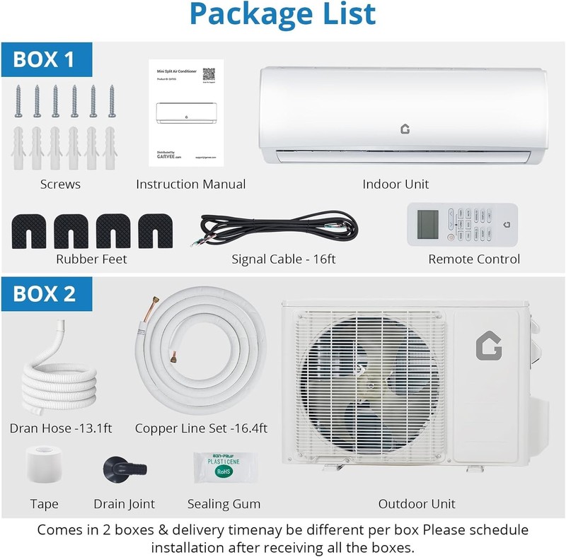 12000BTU Mini Split AC/Heating System 21 SEER 230V Covers Up to 750 Sq. Ft R454B gallery