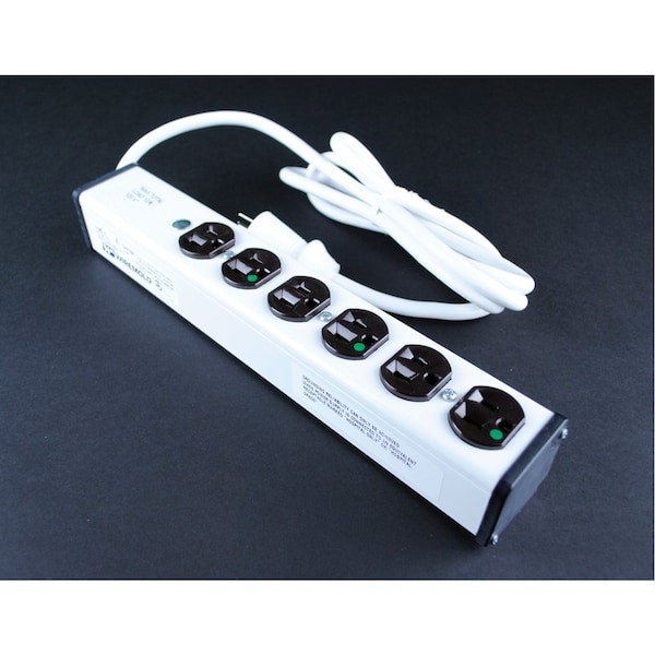 Wiremold Ulm6-6 Outlet Strip, Switched, Medical Grade, 6 5-15R, 5-15P, 6 Ft., gallery