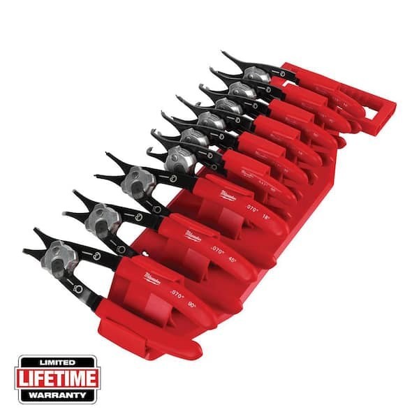 Milwaukee 9pc Convertible Snap Ring Pliers Set Storage Rack Black Oxide gallery