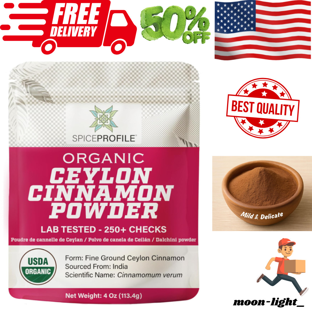 USDA Organic Ceylon Cinnamon Powder, Lab Tested for Heavy Metals, Resealable 4Oz gallery
