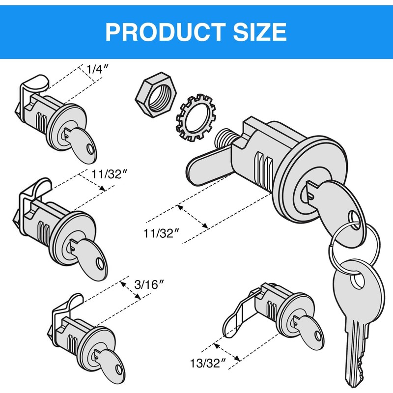 Mailbox Lock Replacement - Universal Mailbox Locks with 4 Keys - Easy to Install gallery