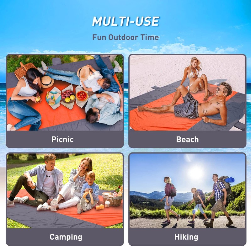 Extra Large Waterproof Beach Blanket 10x9ft Quick Dry Sandproof Mat for Camping gallery