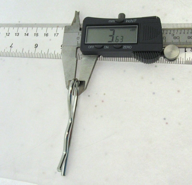 Hitch Pin Clip ~ 5/32 inch Diameter X 2 15/16" length ~ Zinc Plated Spring Steel gallery