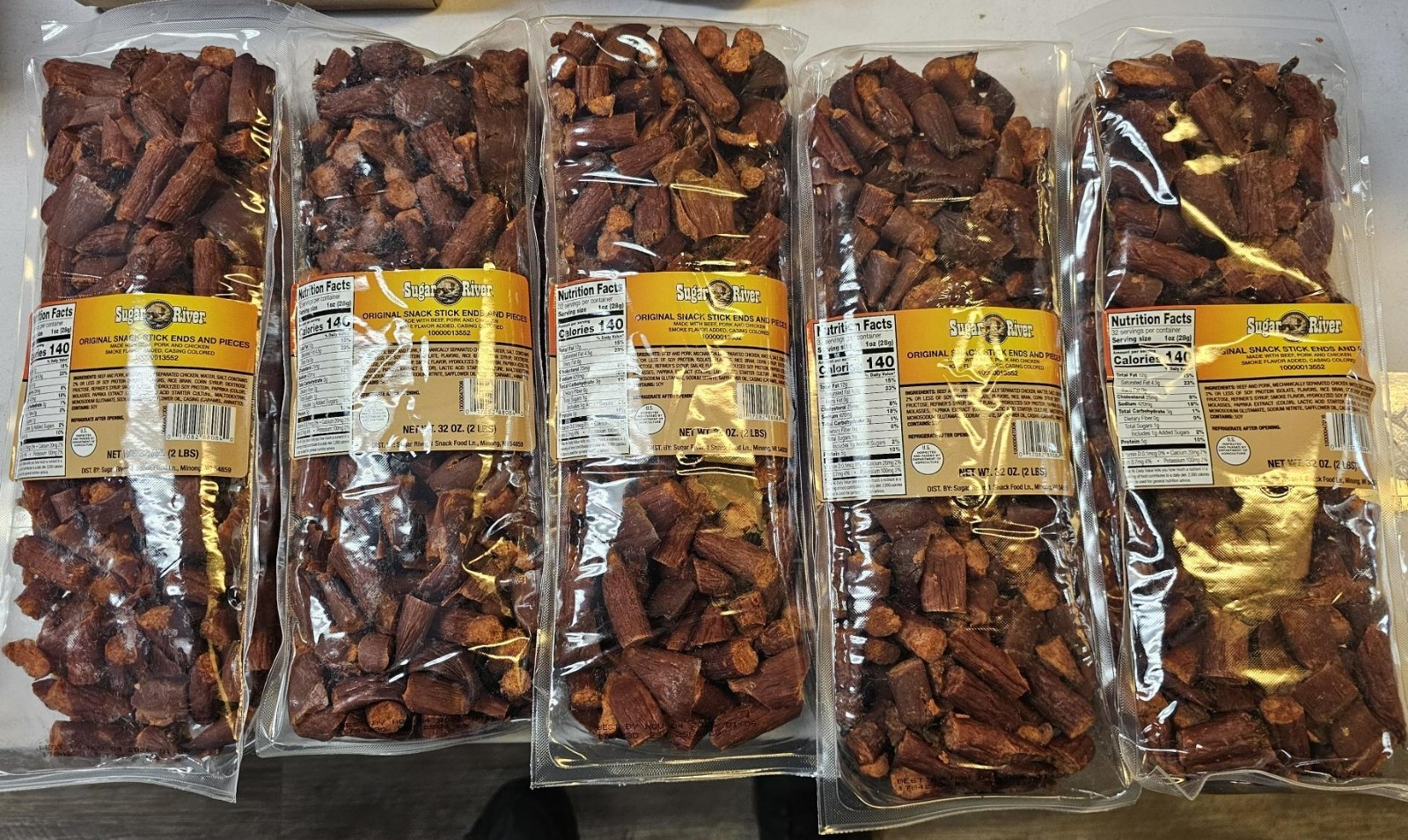 5 X 2LB/ea SUGAR RIVER ORIGINAL Meat Snack Sticks Sealed bag "loose" EXP 12.1.26 gallery