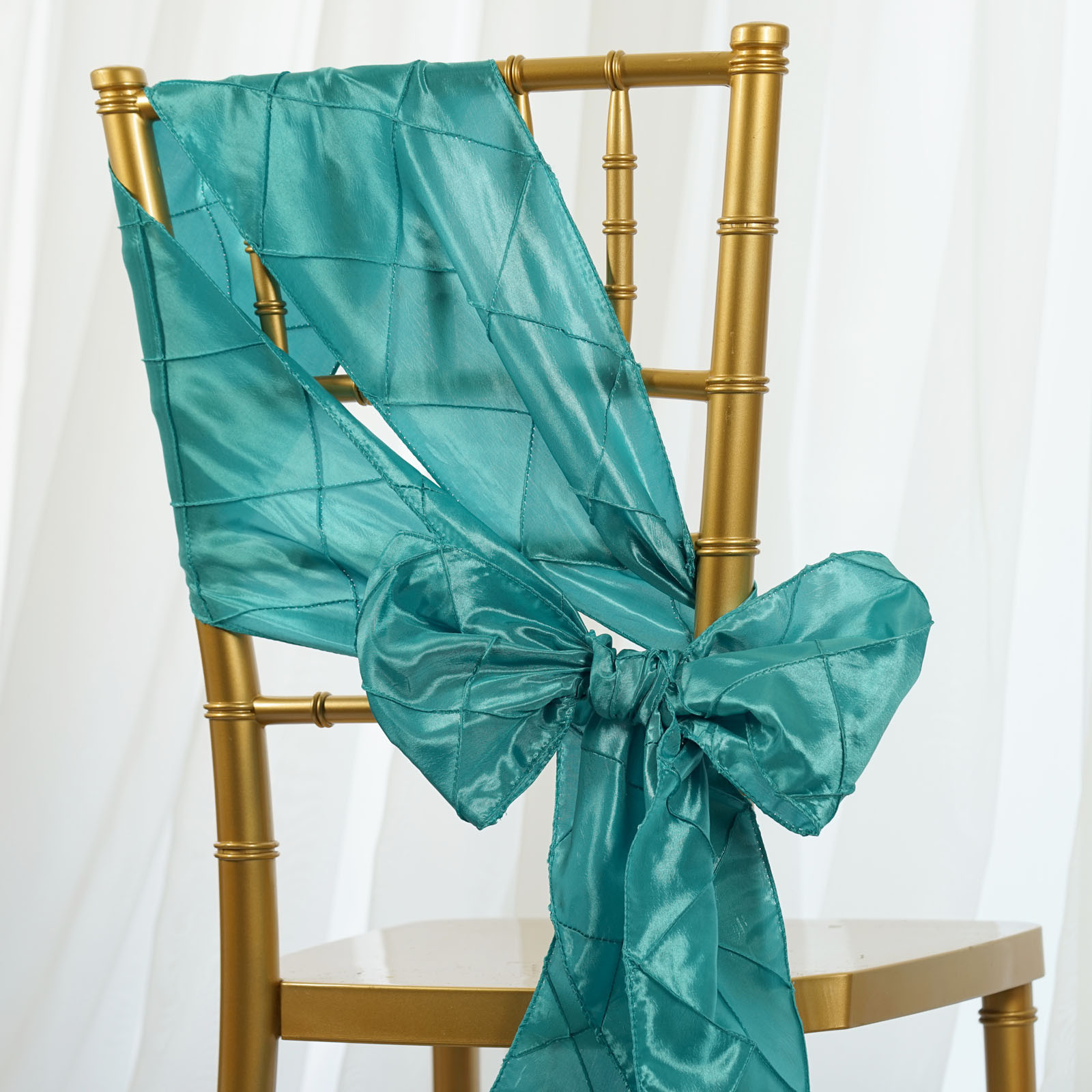 30 PINTUCK TAFFETA CHAIR SASHES Ties Bows Wedding Party Ceremony Decorations gallery