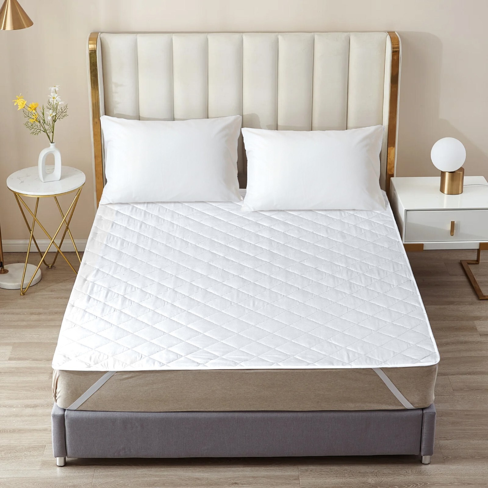 Luxurious Full Size Quilted Mattress Protector, Mattress Pad with Elastic Stripe gallery