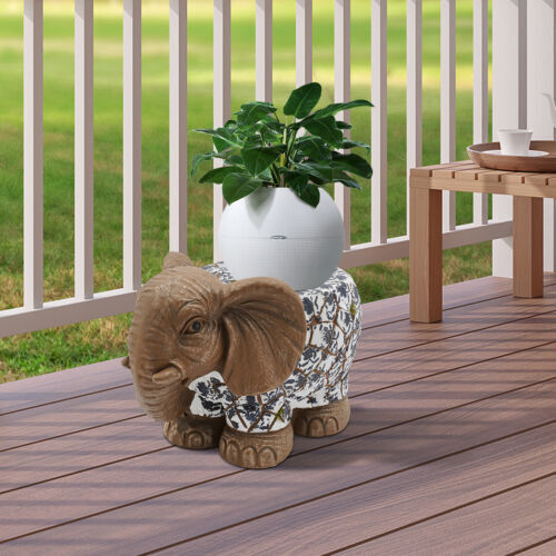 14.96" Modern Elephant?Garden?Stool Brown Decorative Magnesium Oxide For Homes gallery