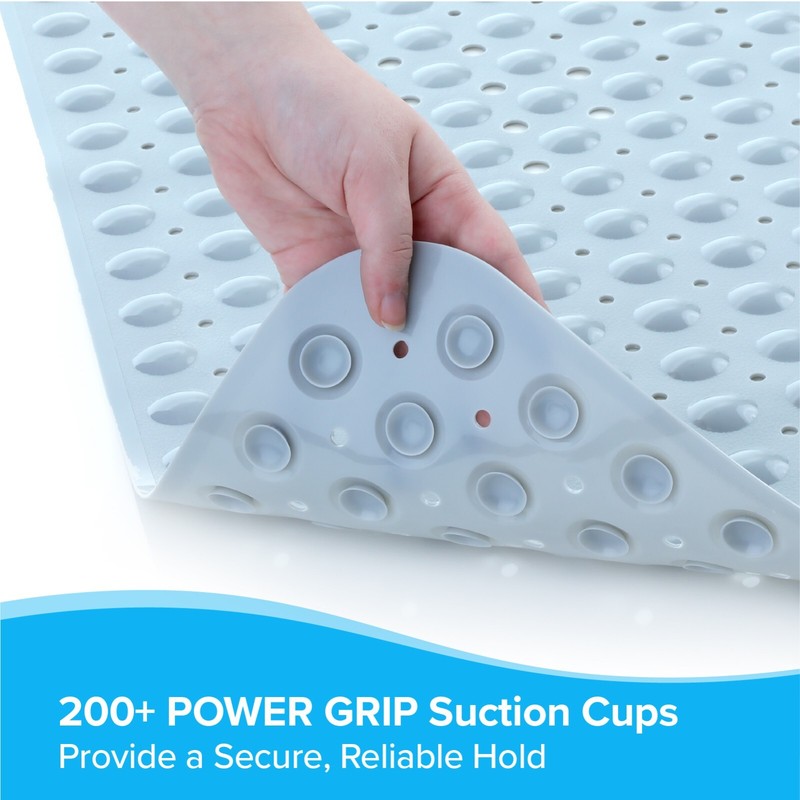 Extra Long Bath Mat (16"W x 39"L) in Gray by SlipX Solutions gallery