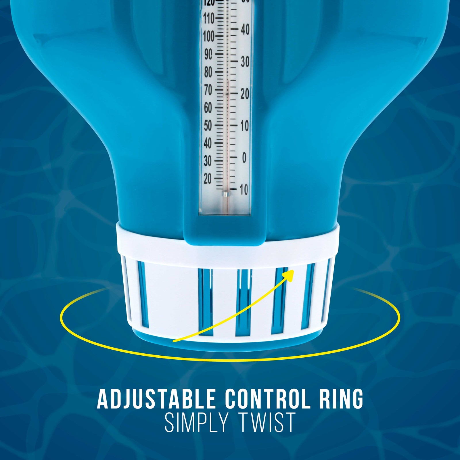 U.S. Pool Supply 7" Pool Floating Chlorine Chemical Dispenser with Thermometer gallery