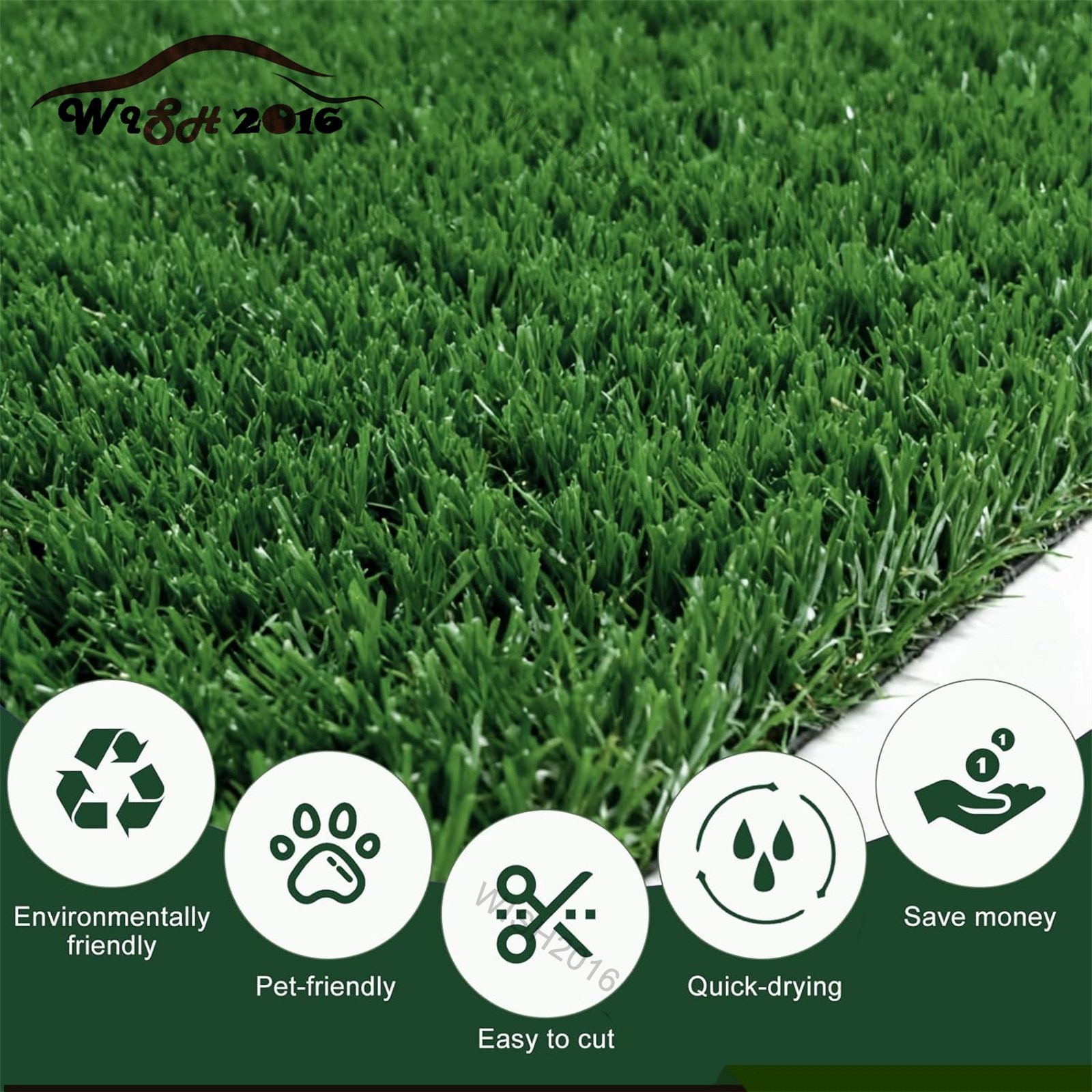 7ft x 10ft Green Artificial Grass Rug Grass Carpet Rug Synthetic Turf Thick Lawn gallery
