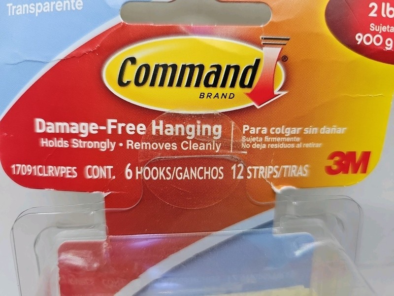 4-Pk 3M Command Clear Medium Hooks, Clear, Holds 2 lb, 6 Hooks, 12str [B1] gallery