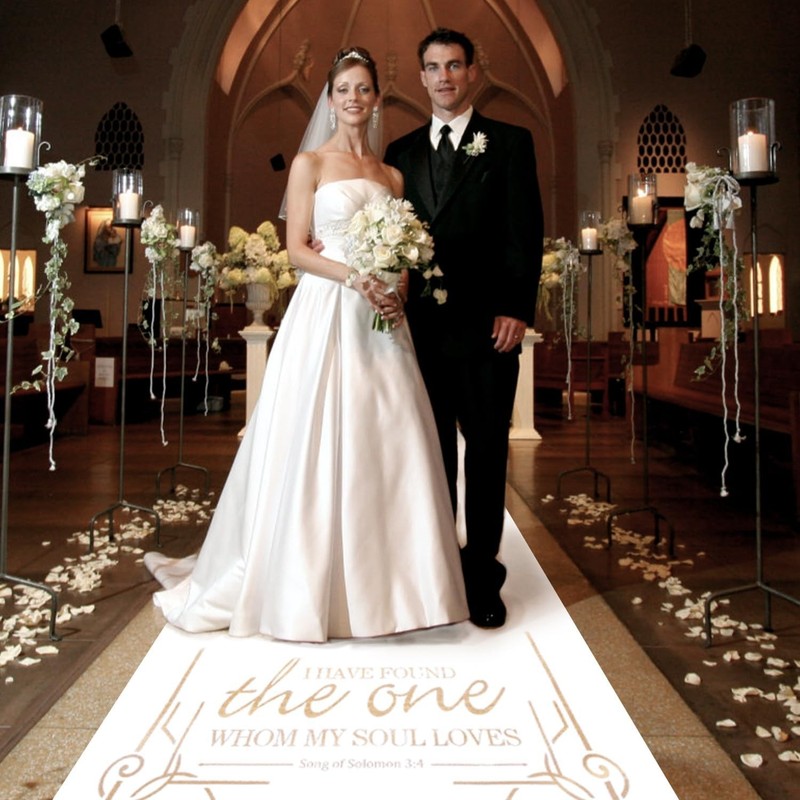 Thickened Aisle Runner for Wedding CeremonyFeet White Aisle Runner Walkway fo... gallery