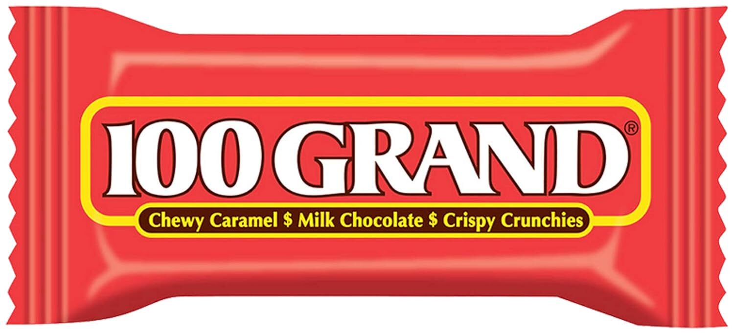 100 GRAND Milk Chocolate & Caramel, FUN SIZE IN POUNDS BAG!!!! DELICIOUS YUM gallery