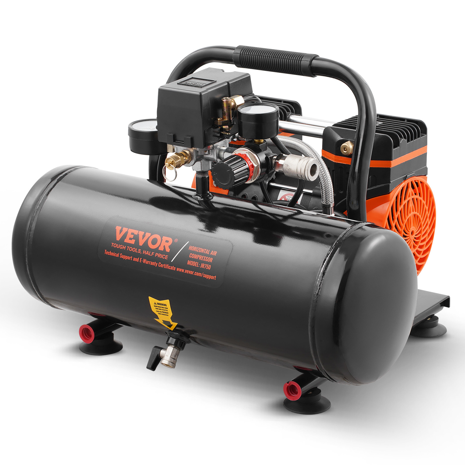 VEVOR Air Compressor Compact Portable Oil Free Compressor 2 Gallon 8bar gallery
