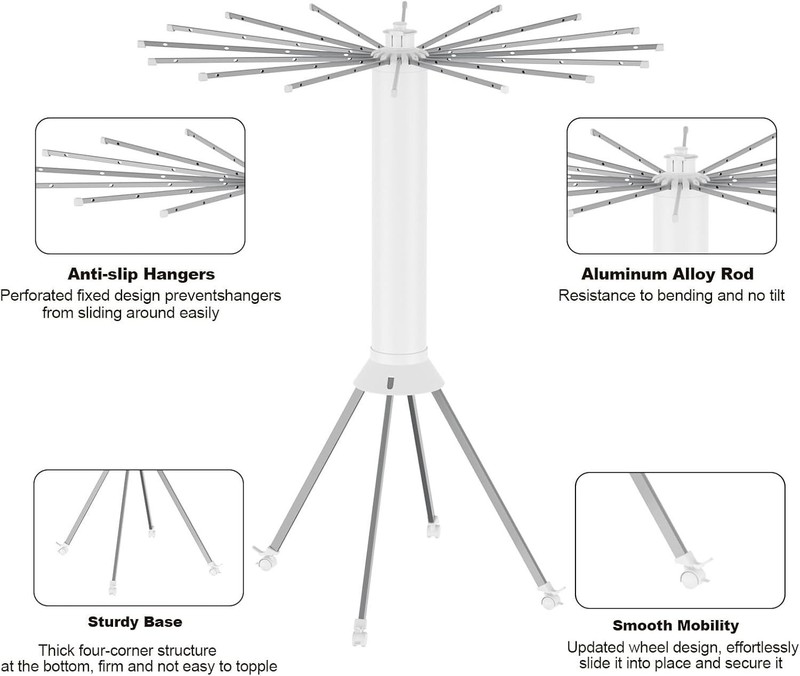 4-Legged Clothes Drying Rack Foldable, Portable Laundry Drying Rack gallery