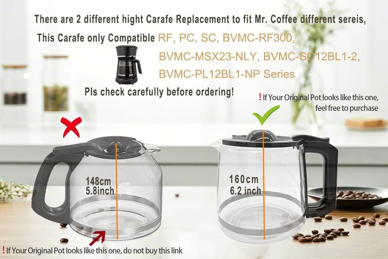 12 Cup Coffee Pot replacement Compatible Mr. pot, Clear gallery