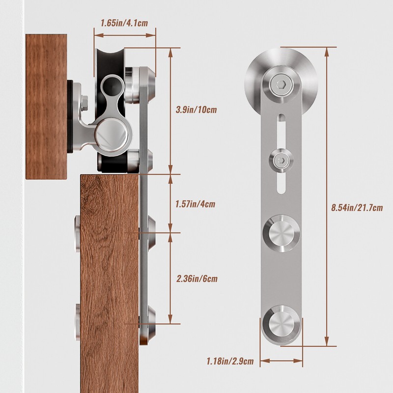4FT-16FT Stainless Steel Sliding Barn Door Hardware Closet Track Wood Single Kit gallery