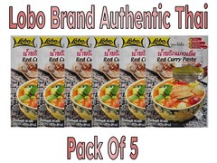 Lobo Thai Red Curry Paste – Authentic Thai -No MSG-No Preservatives – Pack of 5