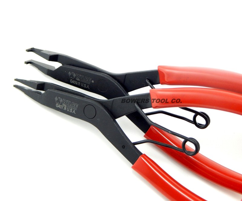 Wilde 9 in Right Angle & Straight Lock Ring Plier Set Snap Retaining Black Oxide gallery