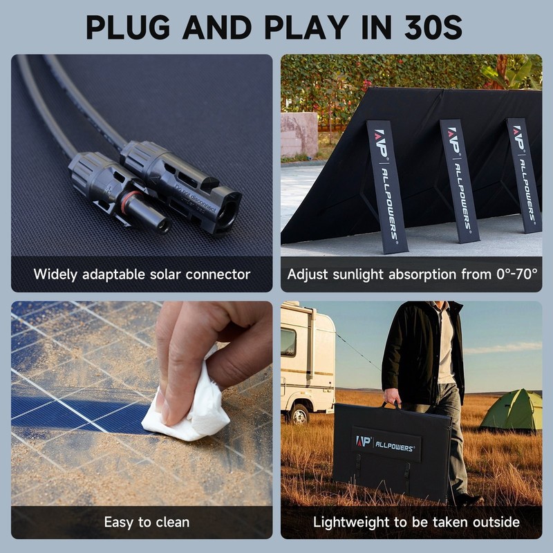 ALLPOWERS 400W 600W Foldable Solar Panel Kit Charger For Generator Power Station gallery
