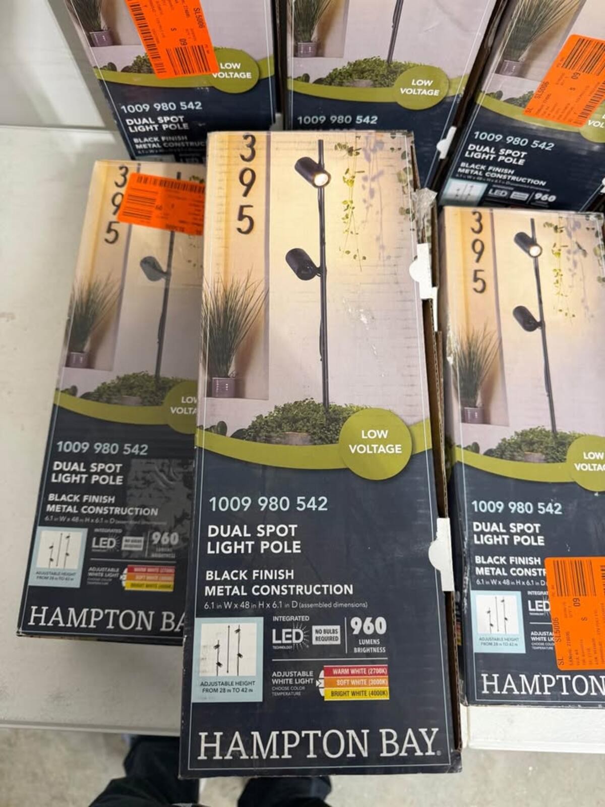 3 pc lot Hampton Bay Dual Spot Pole LED Black Landscape Light gallery