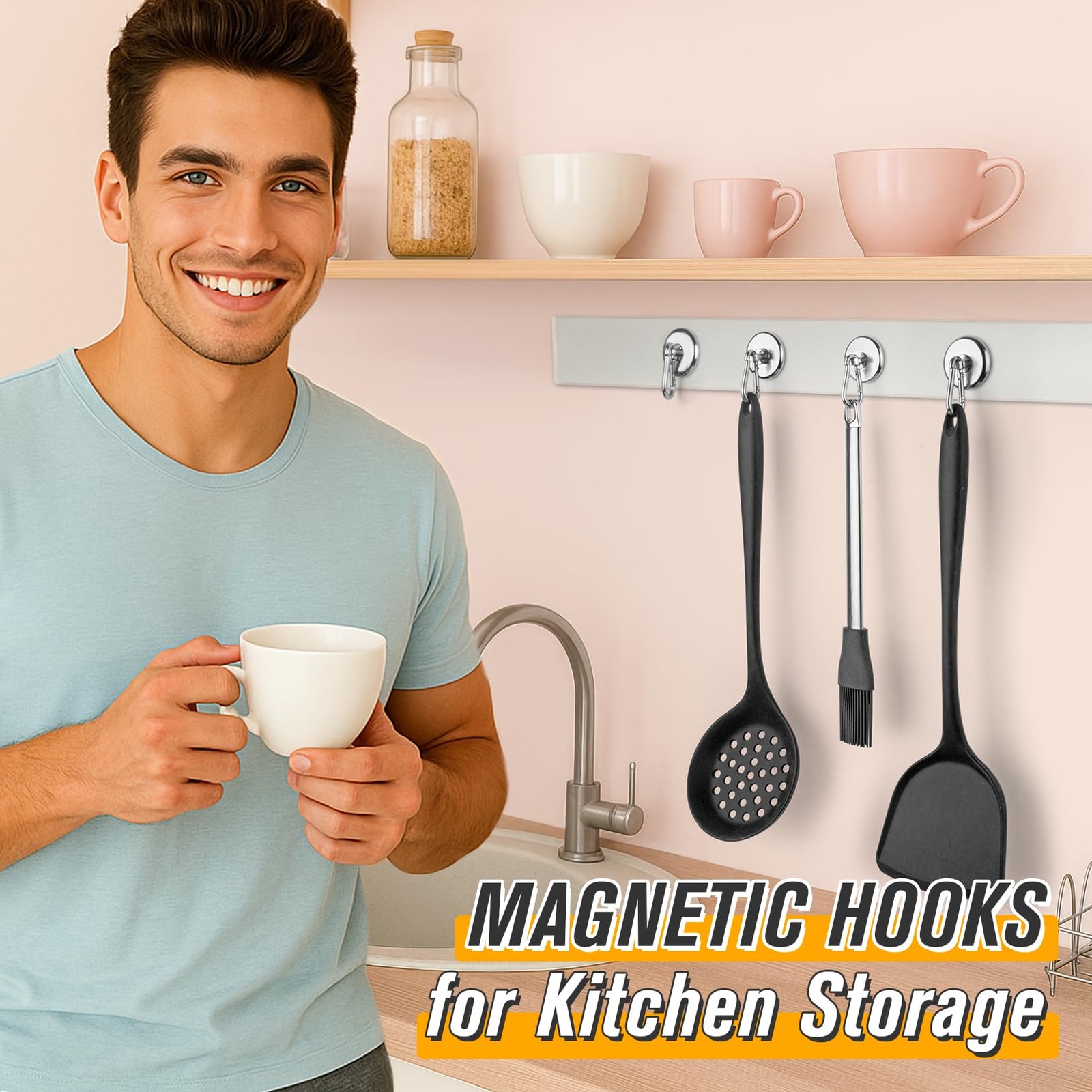 Strong Magnetic Hooks, 150Lbs 10 Pack Neodymium Grade-52 Magnet Hooks Heavy D... gallery
