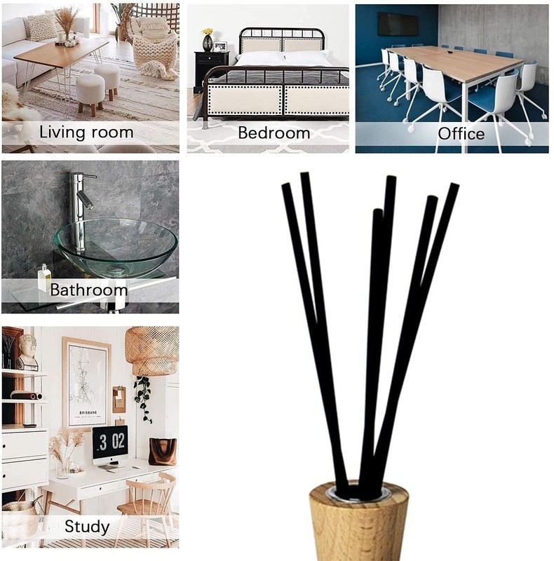 100PCS Reed Diffuser,7 Inch Aromatherapy Diffuser Black Fiber Sticks-Black Re... gallery