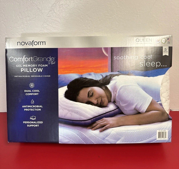 Novaform Comfort Grande Plus Gel Memory Foam Pillow Queen 18x28in New In Box gallery