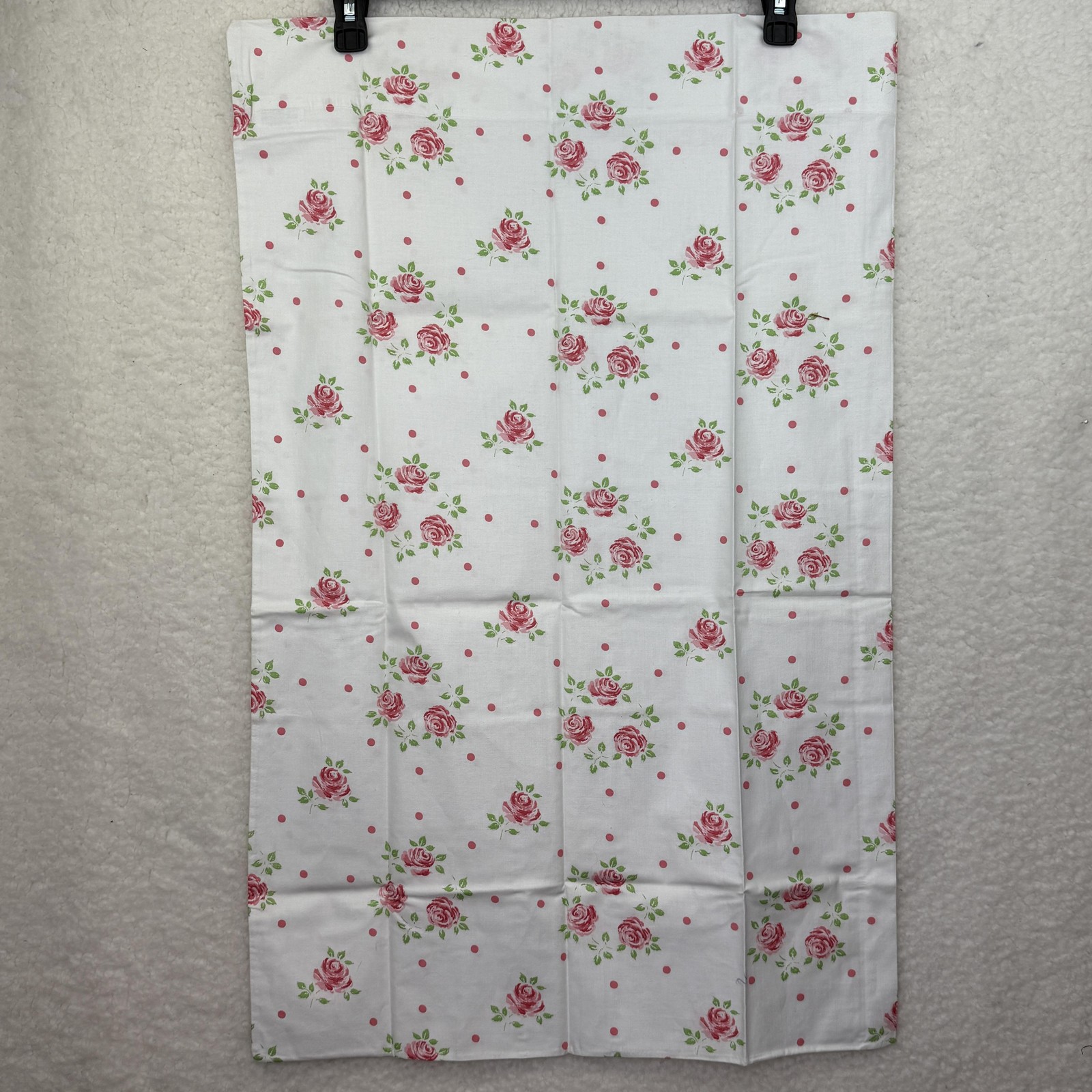 Vintage Cannon Pillowcase Standard 20x26 Pink Rose Floral Muslin USA Adults gallery
