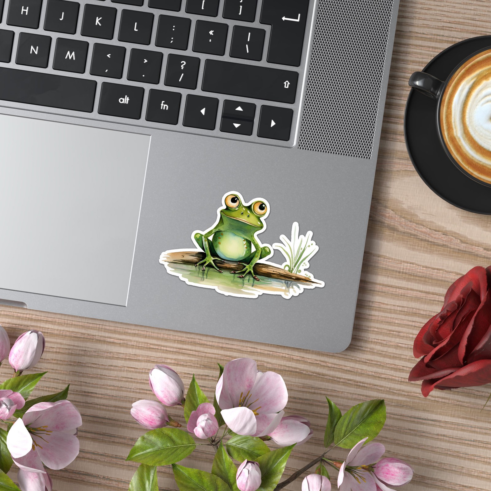 Cute Pond Frog - Vinyl Decal Sticker - Car Window Laptop - ebn12553 gallery