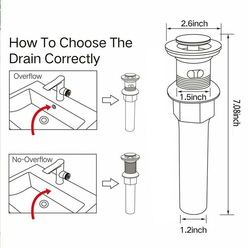 1-1/2" Bathroom Sink without Overflow Pop Up Drain Vessel Vanity Sink Drain gallery