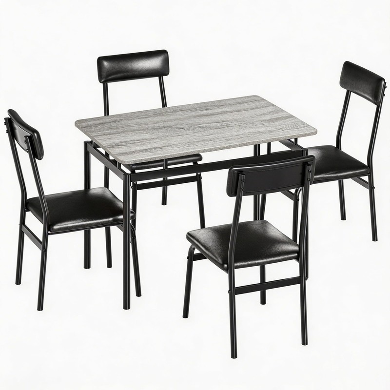 Dining Table Set for 4,5 Piece Kitchen Table Set W/4 Chairs,Dining Room Furnitur gallery