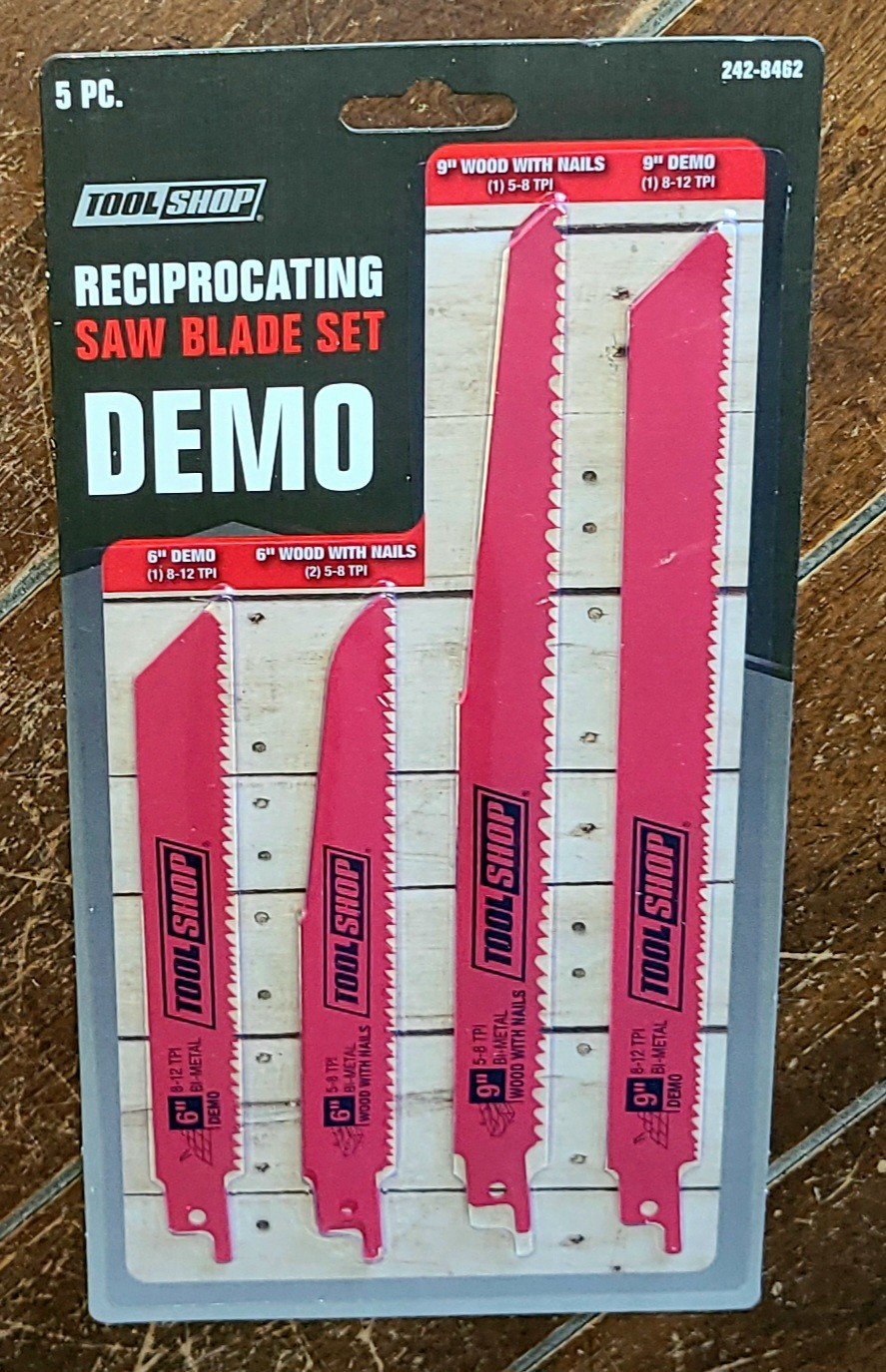 5pc DEMO Reciprocating Saw Blade Set: Cuts Wood, Metal, PVC ~ #242-8462 gallery