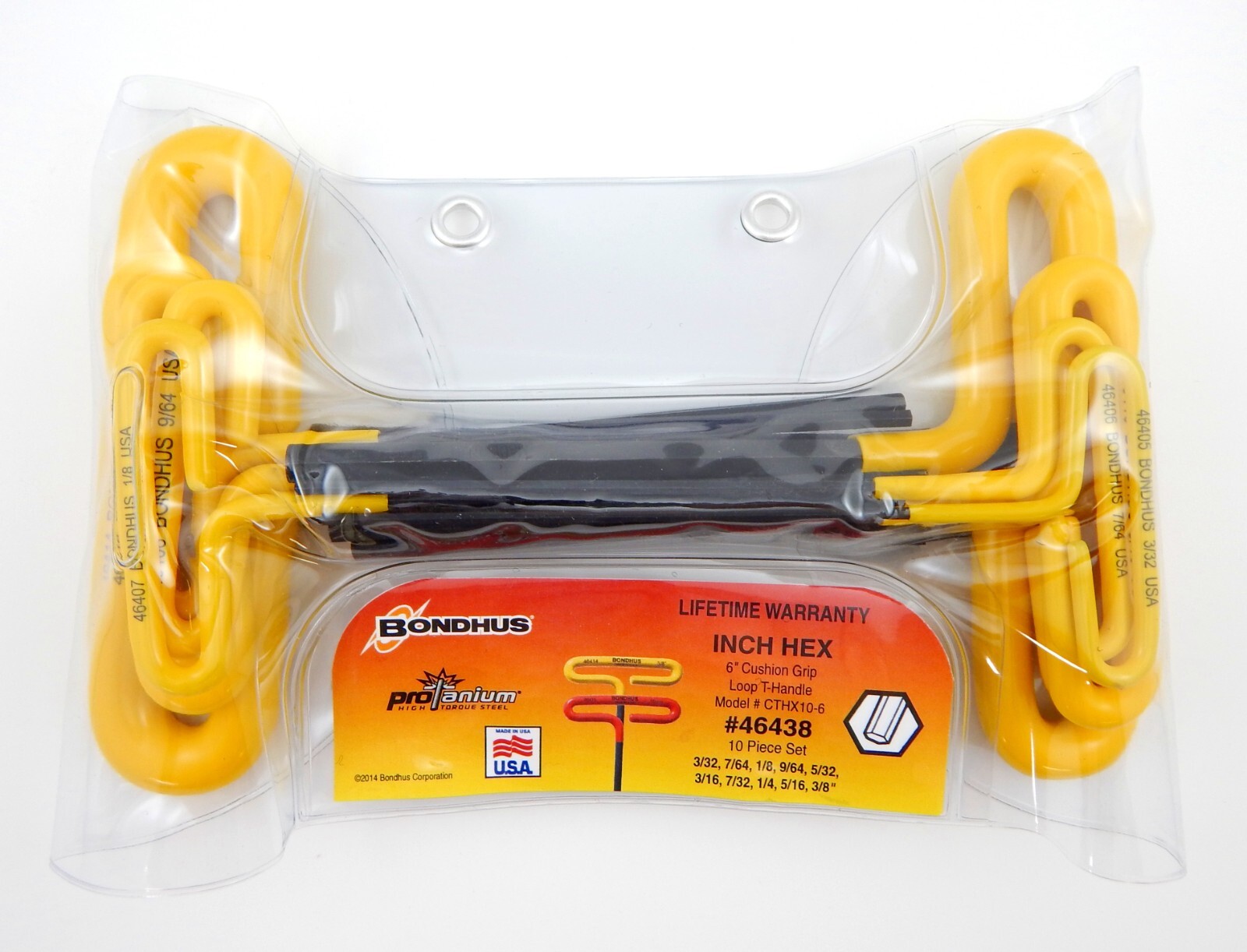 Bondhus Loop T Handle Hex Wrench Set Metric SAE Standard 3/32-3/8in 2-10mm USA gallery